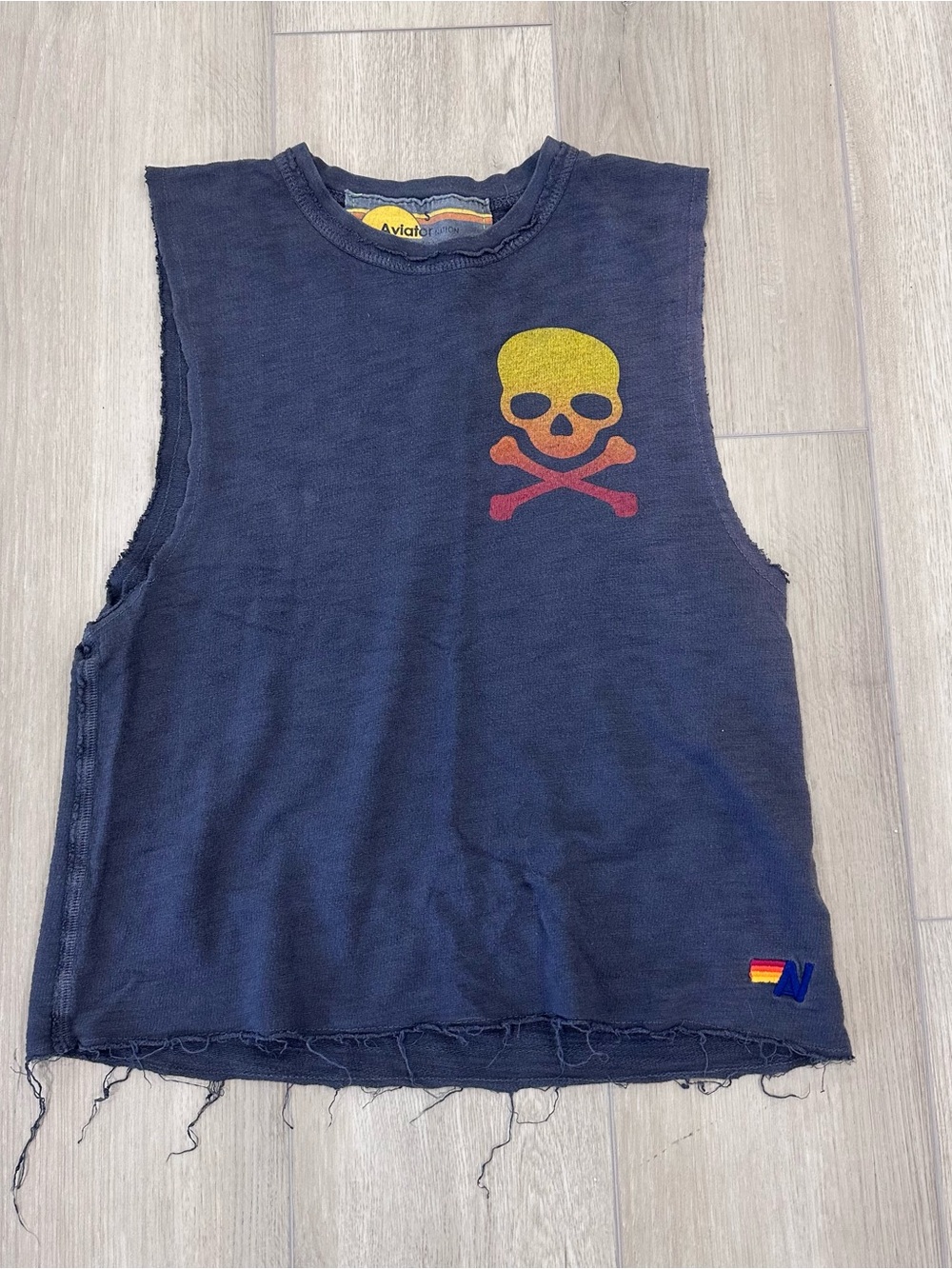 Aviator Nation SoulCycle Hamptons muscle tee grey small